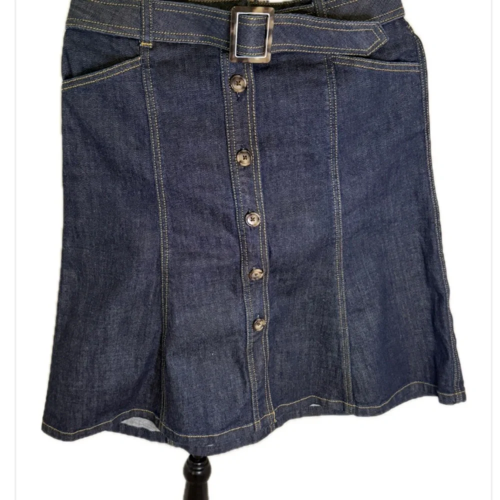 Ann Taylor Dark Blue Denim A-Line Skirt